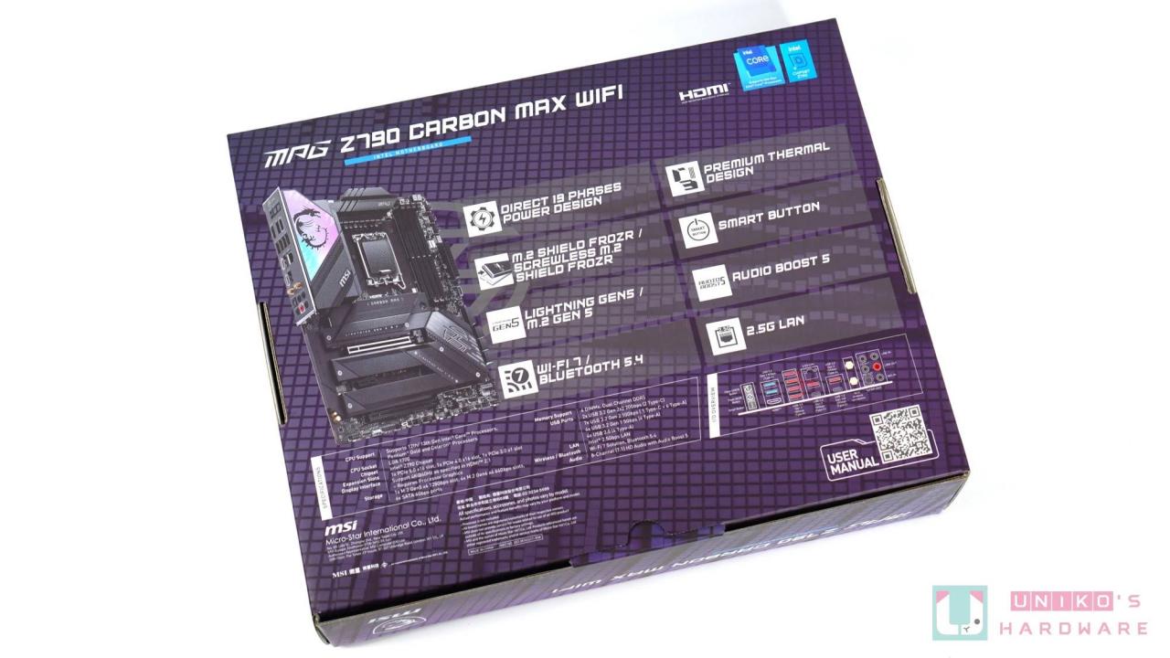 MSI MPG Z790 CARBON MAX WIFI 主板开箱评测