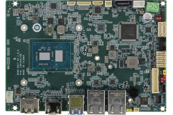 处理器位于主板正面，提供Celeron J6412 / N6210以及Atom x6413E等选择。