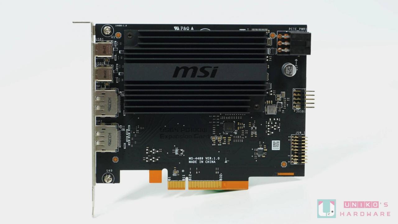 微星启动！ MSI USB4 PD100W PCI-E 扩充卡开拓 USB 全新领域！
