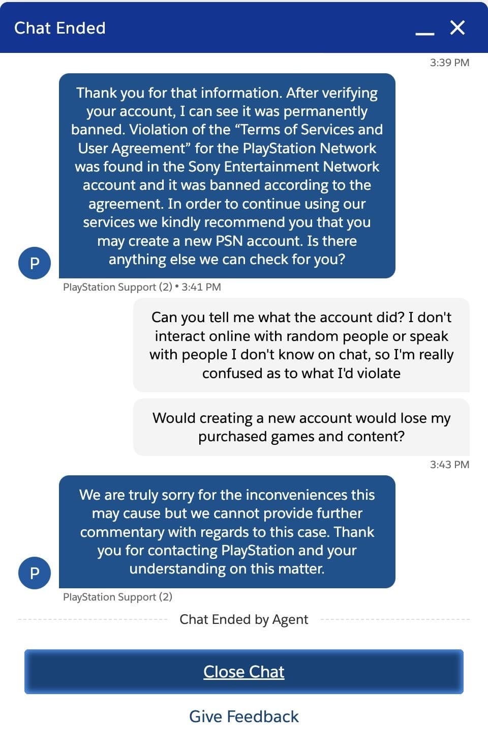 Sony PSN账户出现不明原因永久封号现象