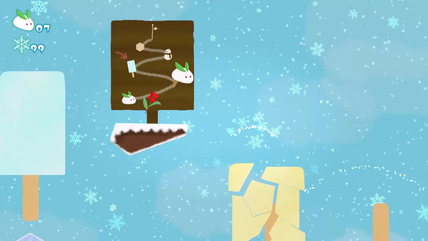 2D 平台动作《Yukiusa》Steam 免费推出，操作可爱雪兔以山顶为目标前进！