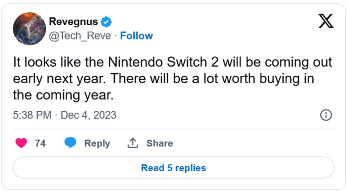 任天堂Switch 2可能采用三星OLED屏幕，发布时间早于预期