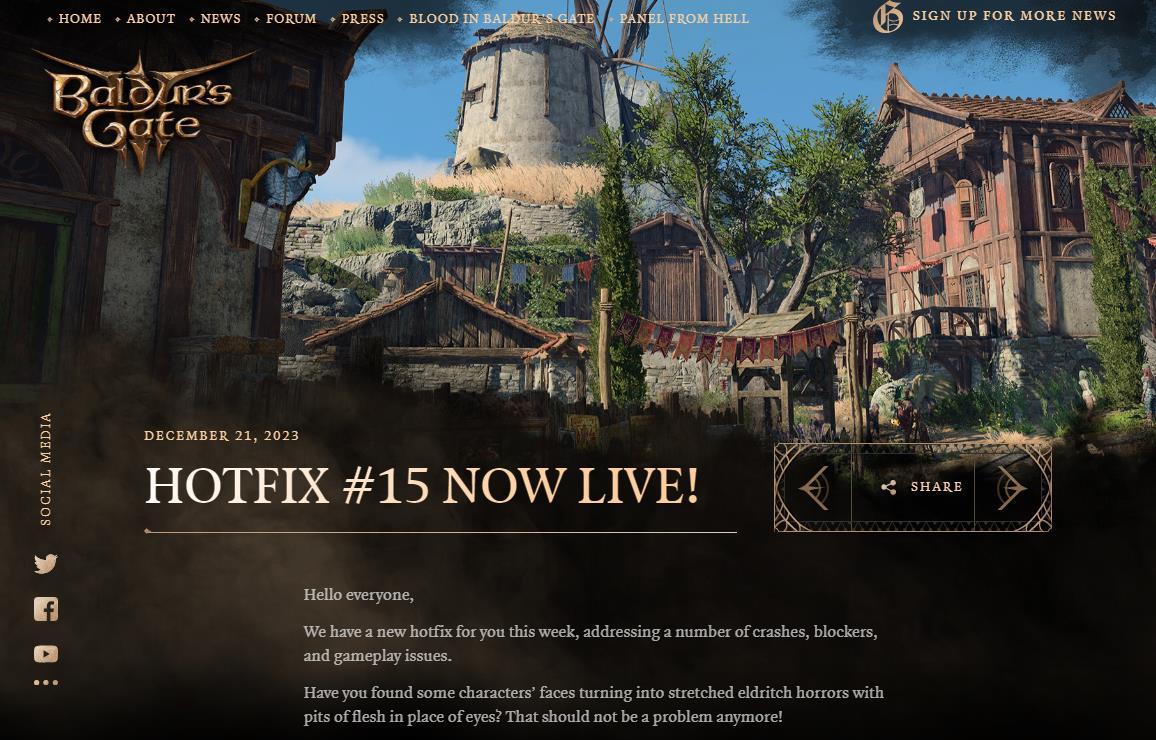 《博德之门3》Steam 首次减价 同时公布15号Hotfix Patch