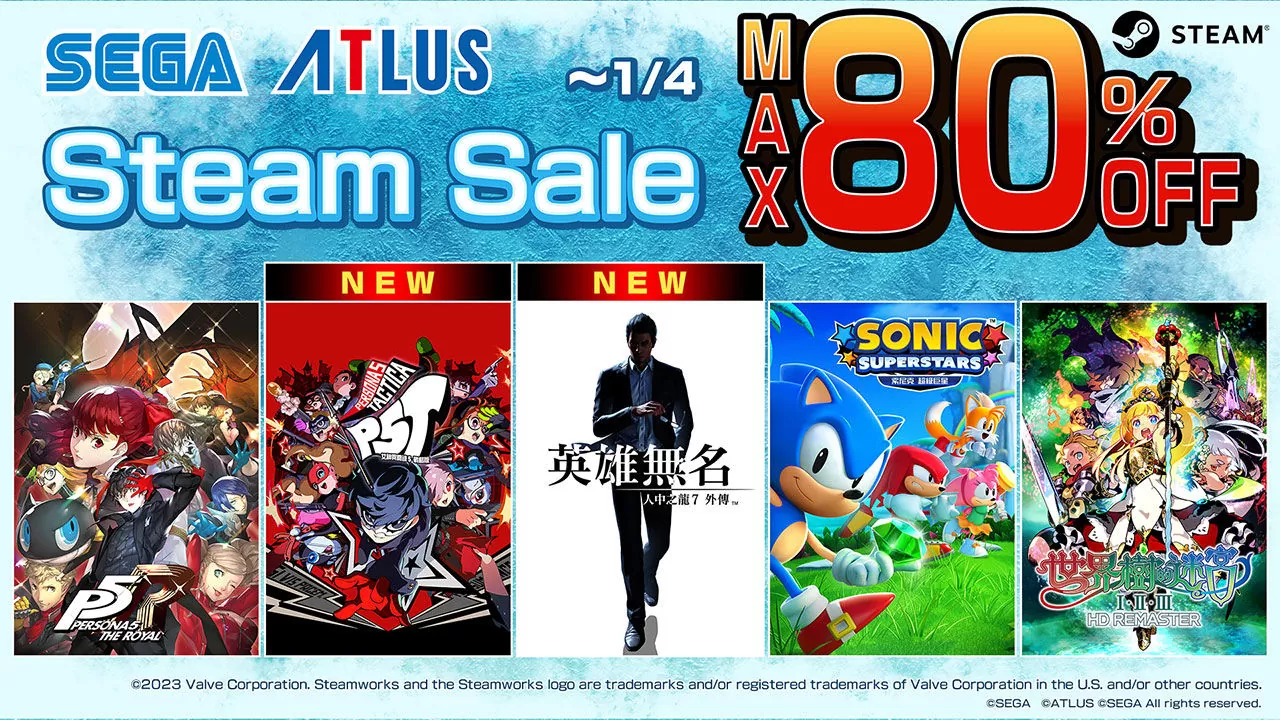 「Steam SEGA Winter Sale」现正举办中！ 《如龙7外传》、《女神异闻录5 战略版》首次加入特卖