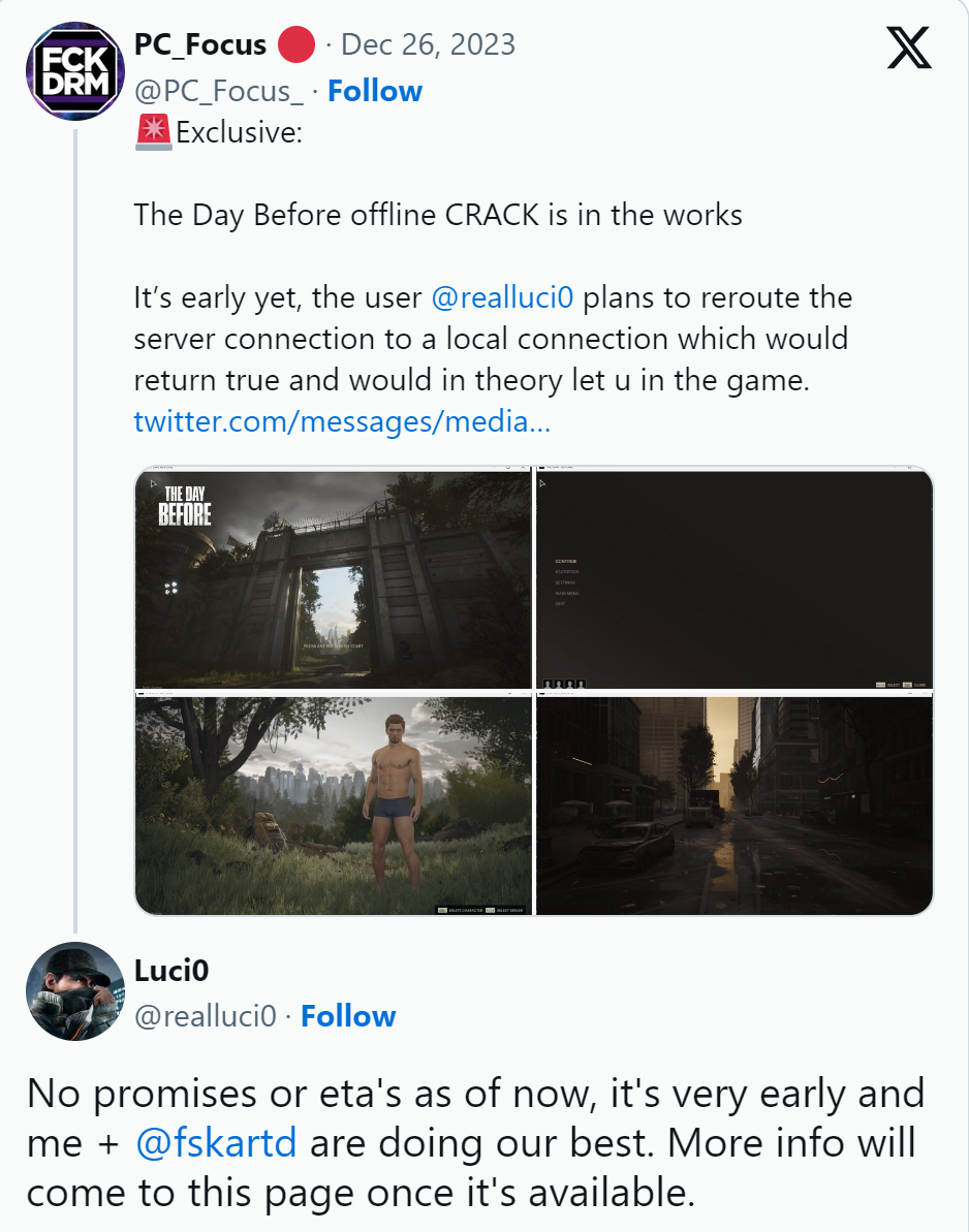 高手创奇迹《The Day Before》或有离线模式