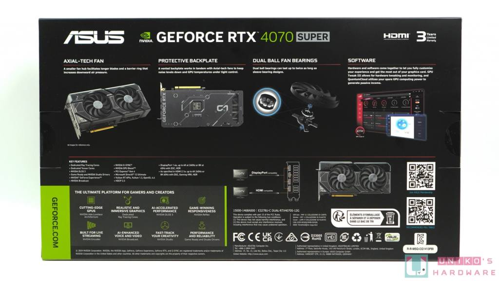 ASUS Dual GeForce RTX 4070 SUPER 12GB 评测开箱