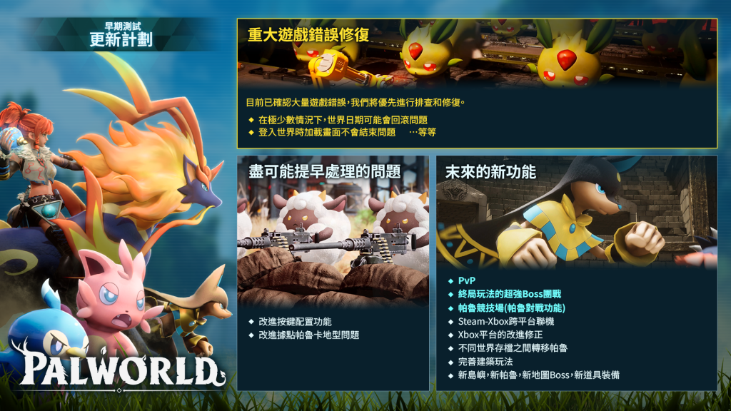 官方喜报《Palworld / 幻兽帕鲁》成绩超预期 更新大计盛大公开