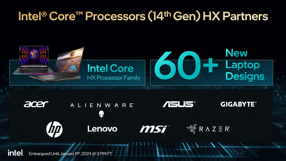 可搭配Thunderbolt 5、支持APO，Intel推出第14代Core HX系列移动处理器