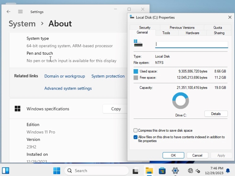 Windows 11精简版Tiny11新版更新：适用于ARM64，性能更强、磁盘占用空间更小