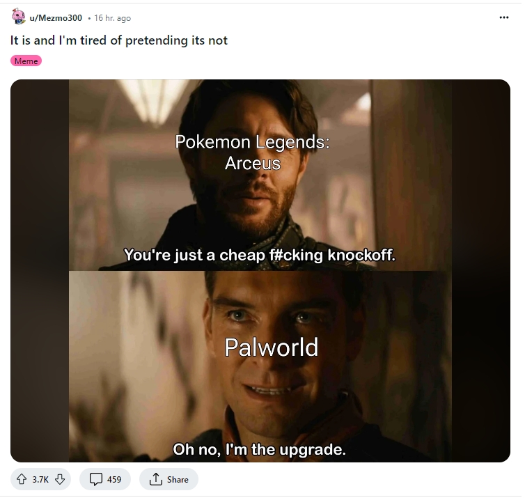 宝可梦粉丝对《幻兽帕鲁PalWorld》赞不绝口：希望能借此打醒宝可梦开发商GF，做他们早该做的事