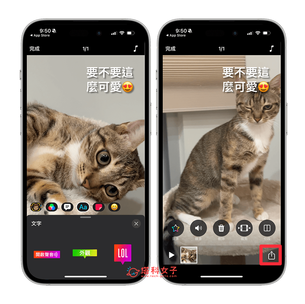「可立拍 App」为 iPhone 视频加文字：分享