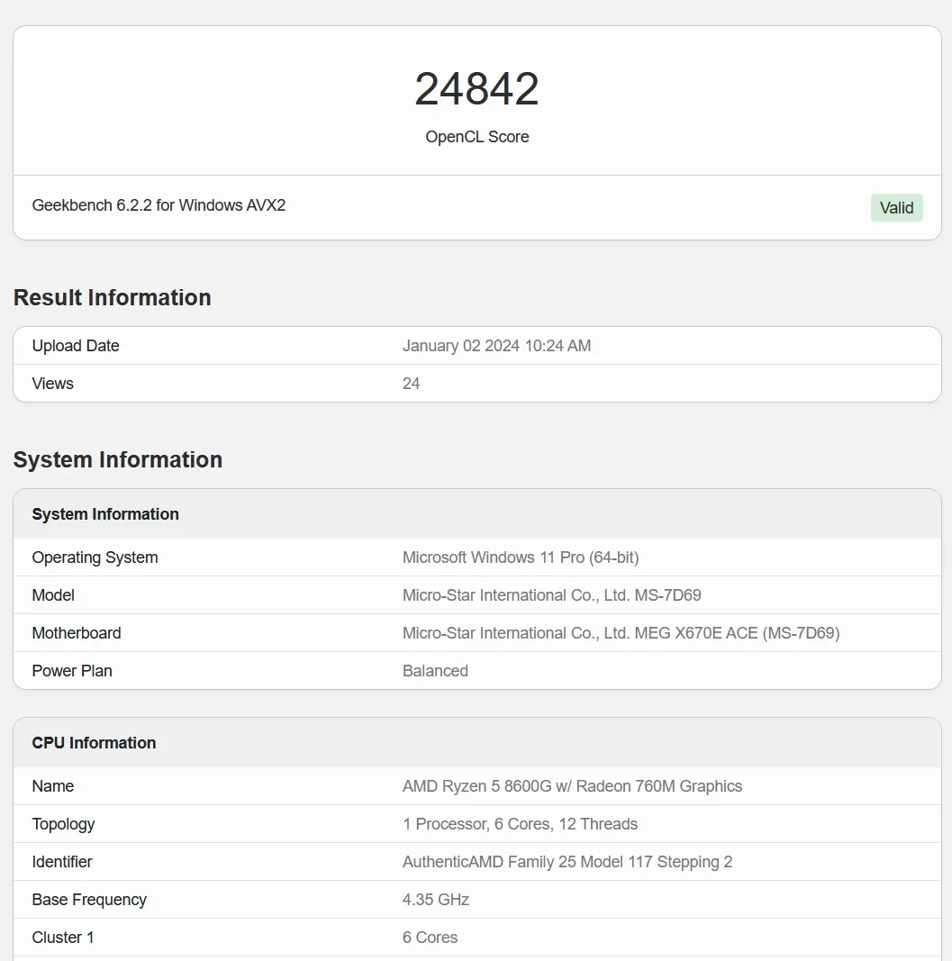 AMD Ryzen 5 8600G内显跑分成绩泄露，效能略胜 GTX 1060