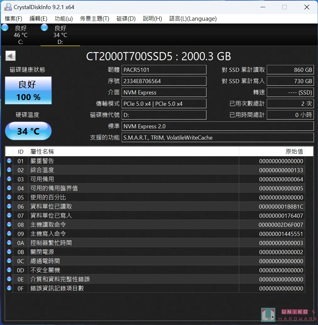 美光 Crucial T700 PCIe Gen5 NVMe M.2 SSD 开箱评测
