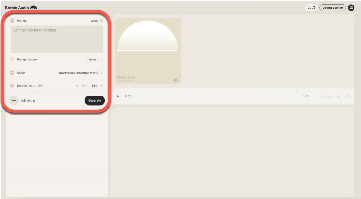 Stable Audio 通过 AI 产生音乐，每月可免费产生 20 首、最长 45 秒
