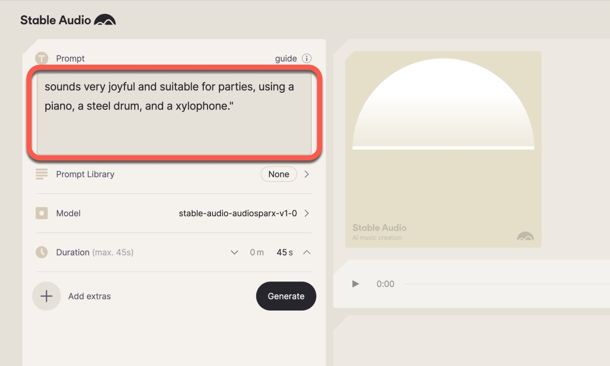 Stable Audio 通过 AI 产生音乐，每月可免费产生 20 首、最长 45 秒