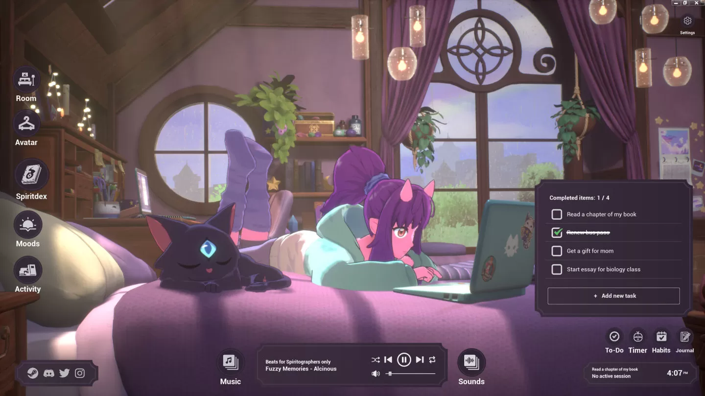 《Spirit City：Lofi Sessions》4/8 发售，在可爱精灵陪伴下度过悠闲的每一天