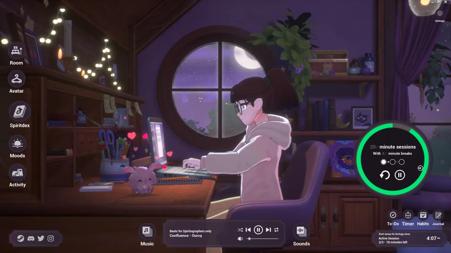 《Spirit City：Lofi Sessions》4/8 发售，在可爱精灵陪伴下度过悠闲的每一天