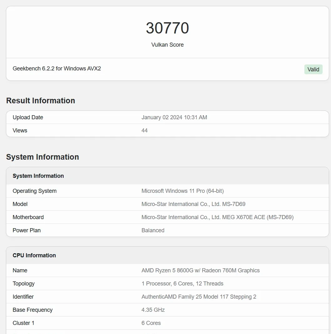 AMD Ryzen 5 8600G内显跑分成绩泄露，效能略胜 GTX 1060