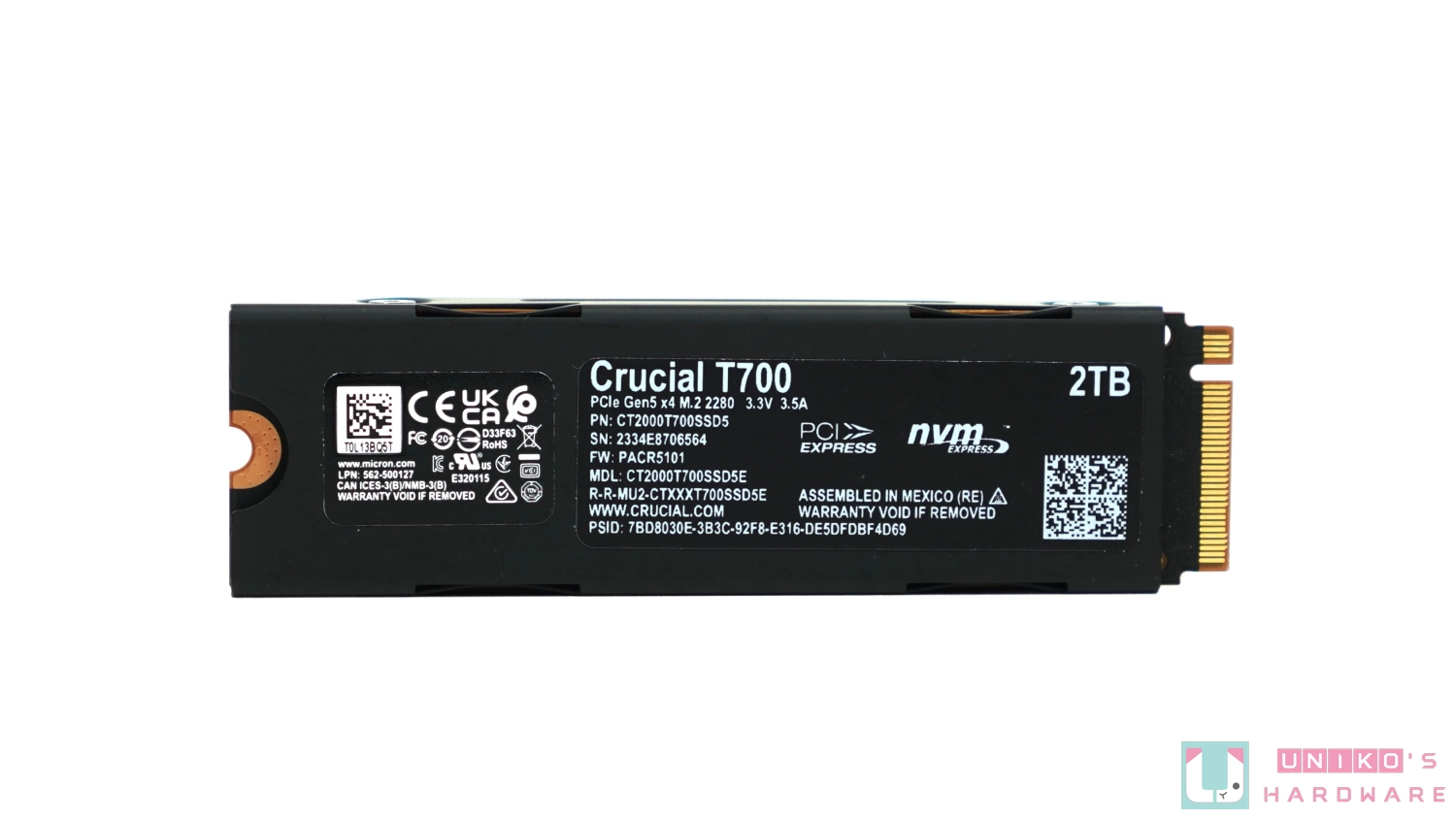 美光 Crucial T700 PCIe Gen5 NVMe M.2 SSD 开箱评测
