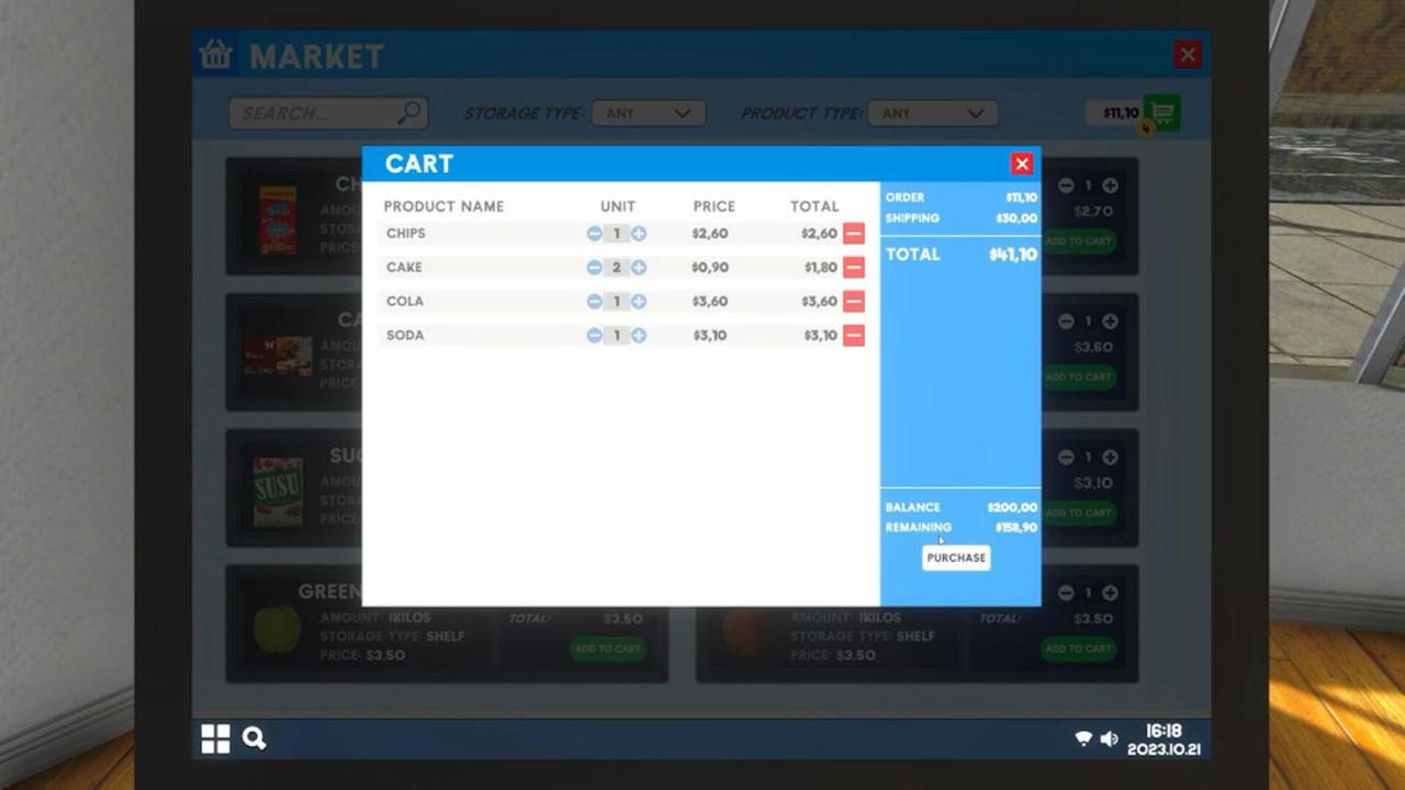 Steam模拟超市Supermarket Simulator 当个超市万事通补货结账都自己来 连拆箱都要一步步做