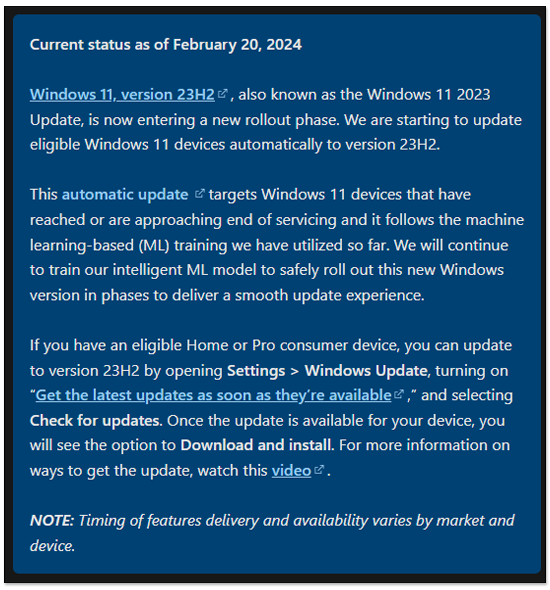 微软开始强迫更新部分 Windows 11 版本的电脑，自动升级到 23H2 - 掘金咖