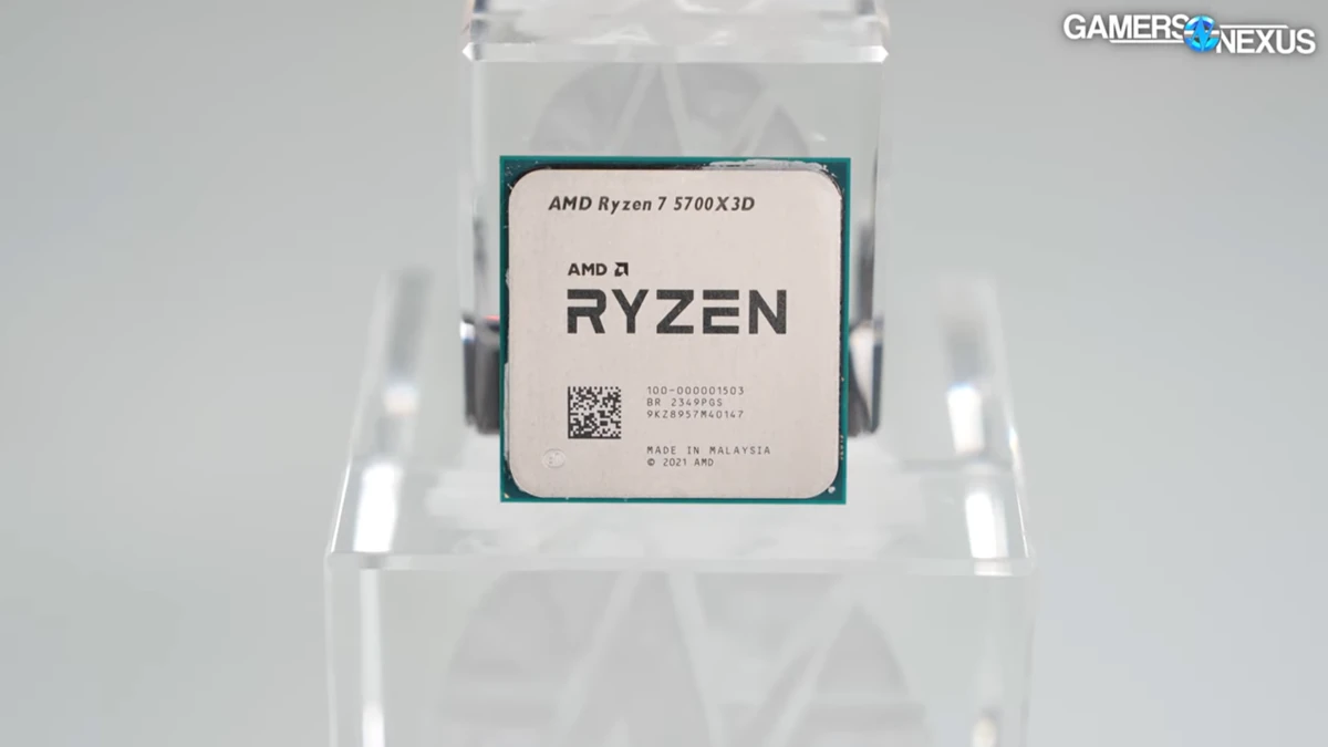 GN 发布Ryzen 7 5700X3D测试，与Ryzen 7 5800X3D性能差距约10%内