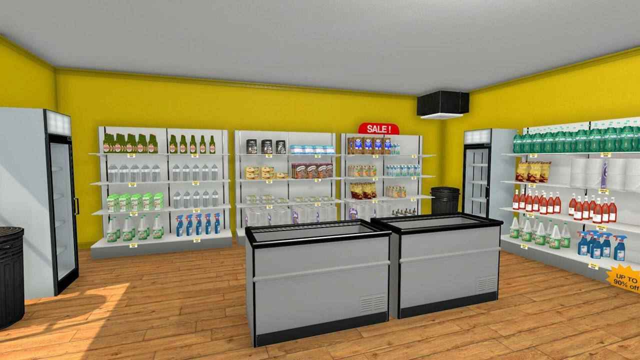 Steam模拟超市Supermarket Simulator 当个超市万事通补货结账都自己来 连拆箱都要一步步做