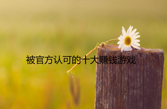 被官方认可的十大赚钱游戏，新人玩家也能轻松上手！