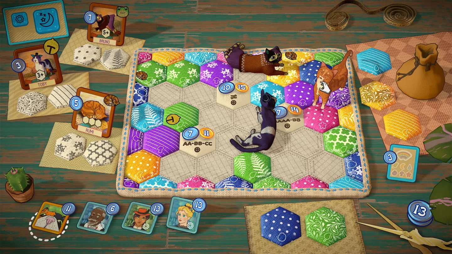 疗愈系休闲拼图桌游《猫与花毯》Steam 版发售，缝制漂亮拼布毯子给猫咪主子享受