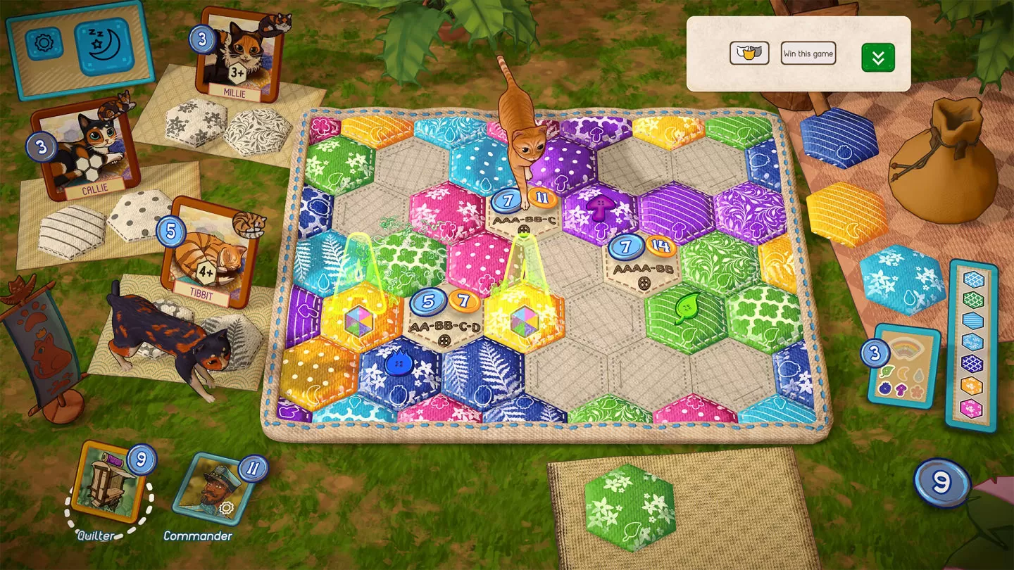 疗愈系休闲拼图桌游《猫与花毯》Steam 版发售，缝制漂亮拼布毯子给猫咪主子享受
