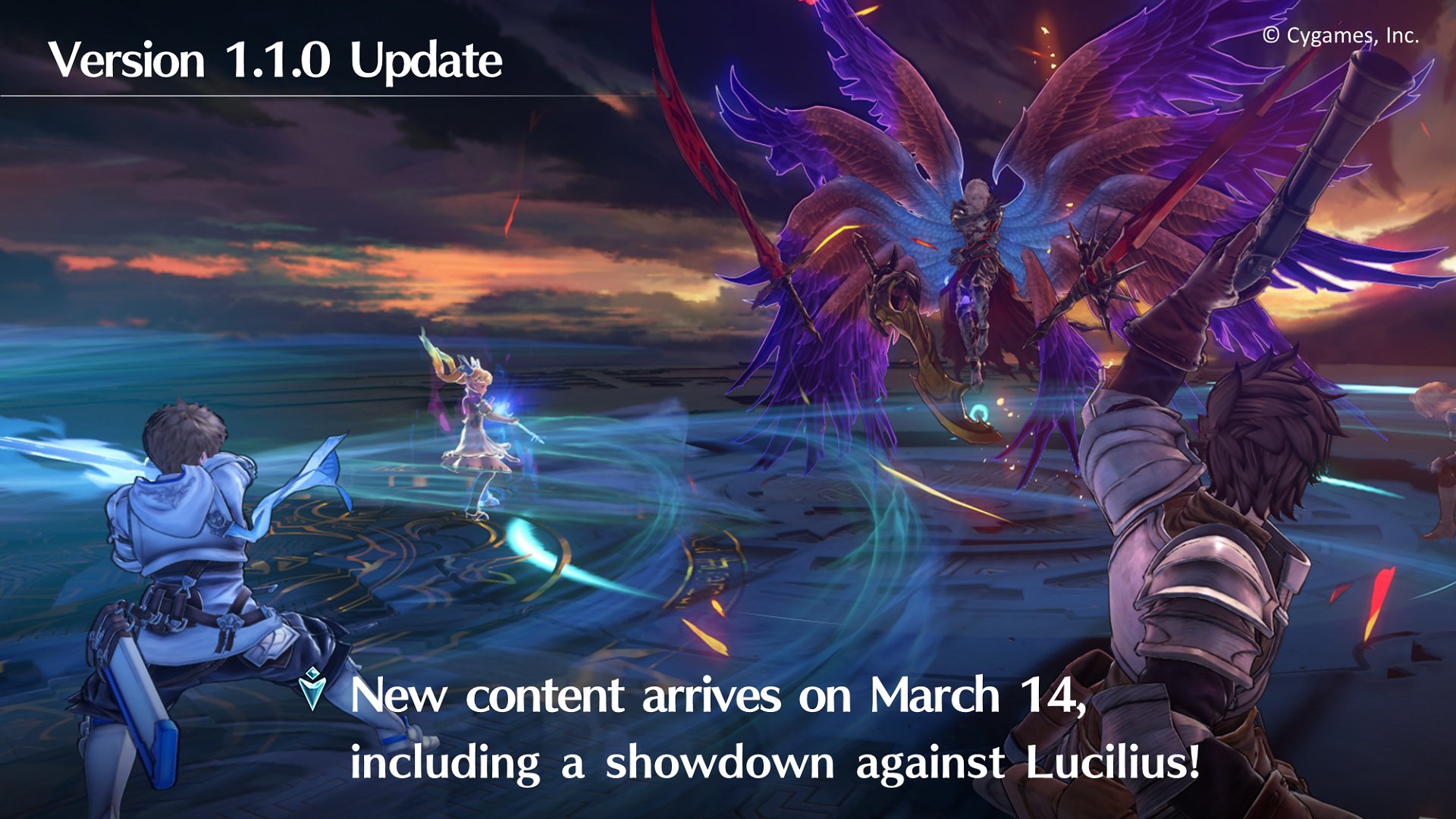 《碧蓝幻想 RELINK》新版本即将在 3 月 14 日推出，新增新王怪「路西法」！