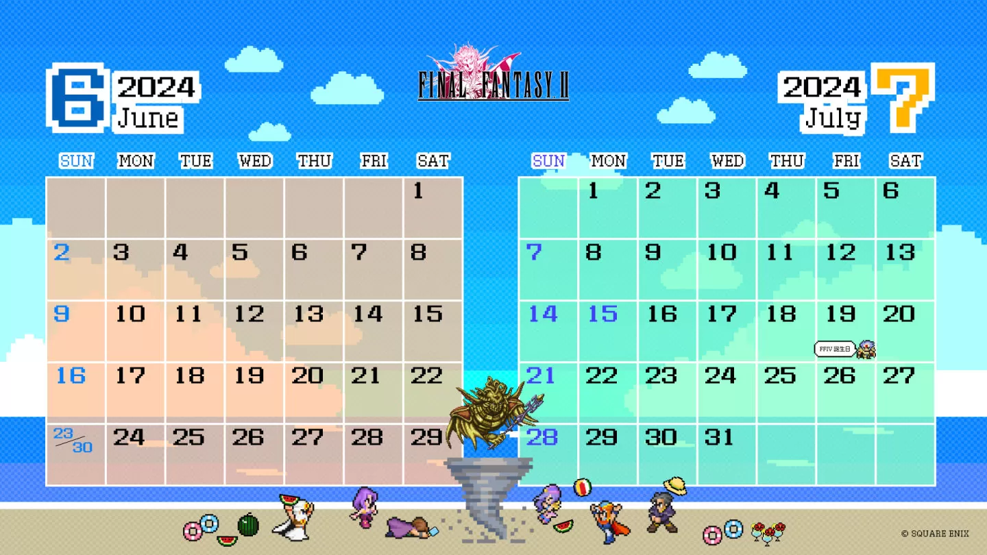 庆祝《Final Fantasy VI》30 周年！公开原创设计月历/书套/虚拟背景免费下载