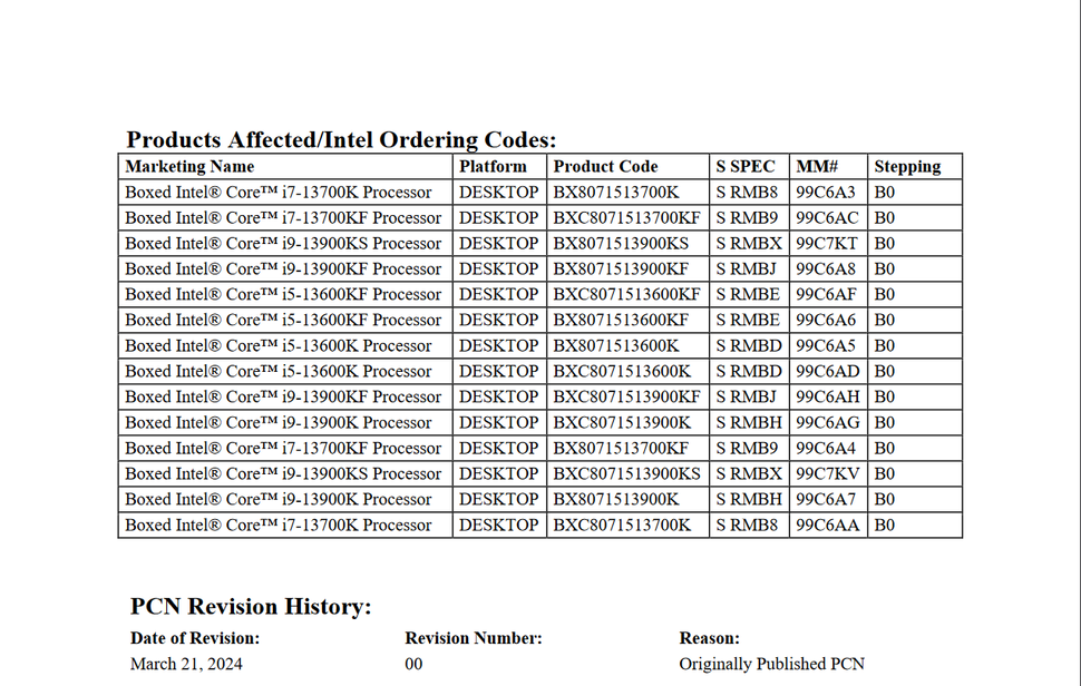 Intel 宣布第 13 代 K 系列处理器盒装将于下个月停产
