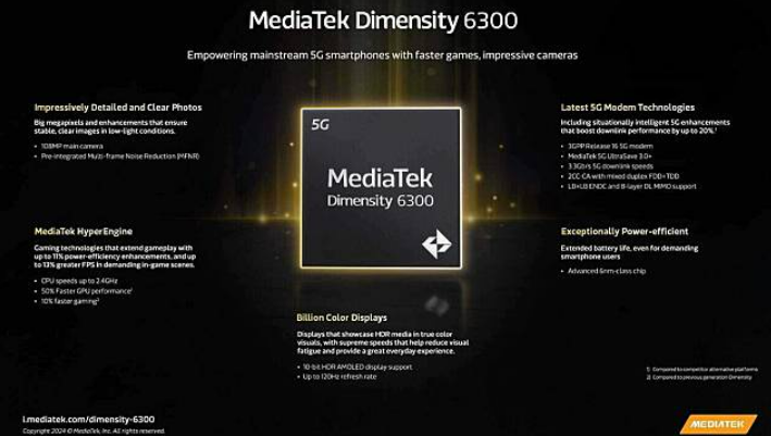 主攻中端手机市场 MediaTek 发布 Dimensity 6300 处理器