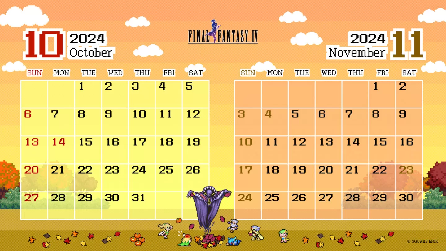 庆祝《Final Fantasy VI》30 周年！公开原创设计月历/书套/虚拟背景免费下载