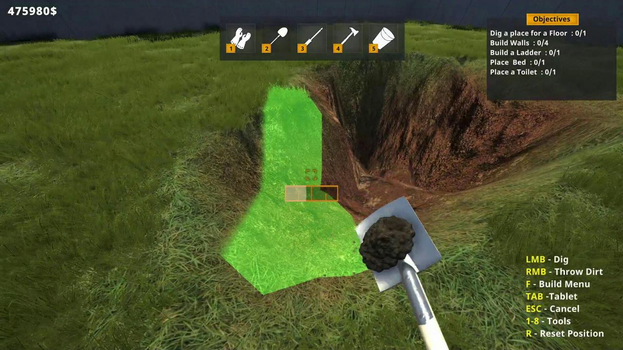 Steam基地建造模拟Bunker Builder Simulator 当工头盖地堡 挖坑、灌浆全都自己来