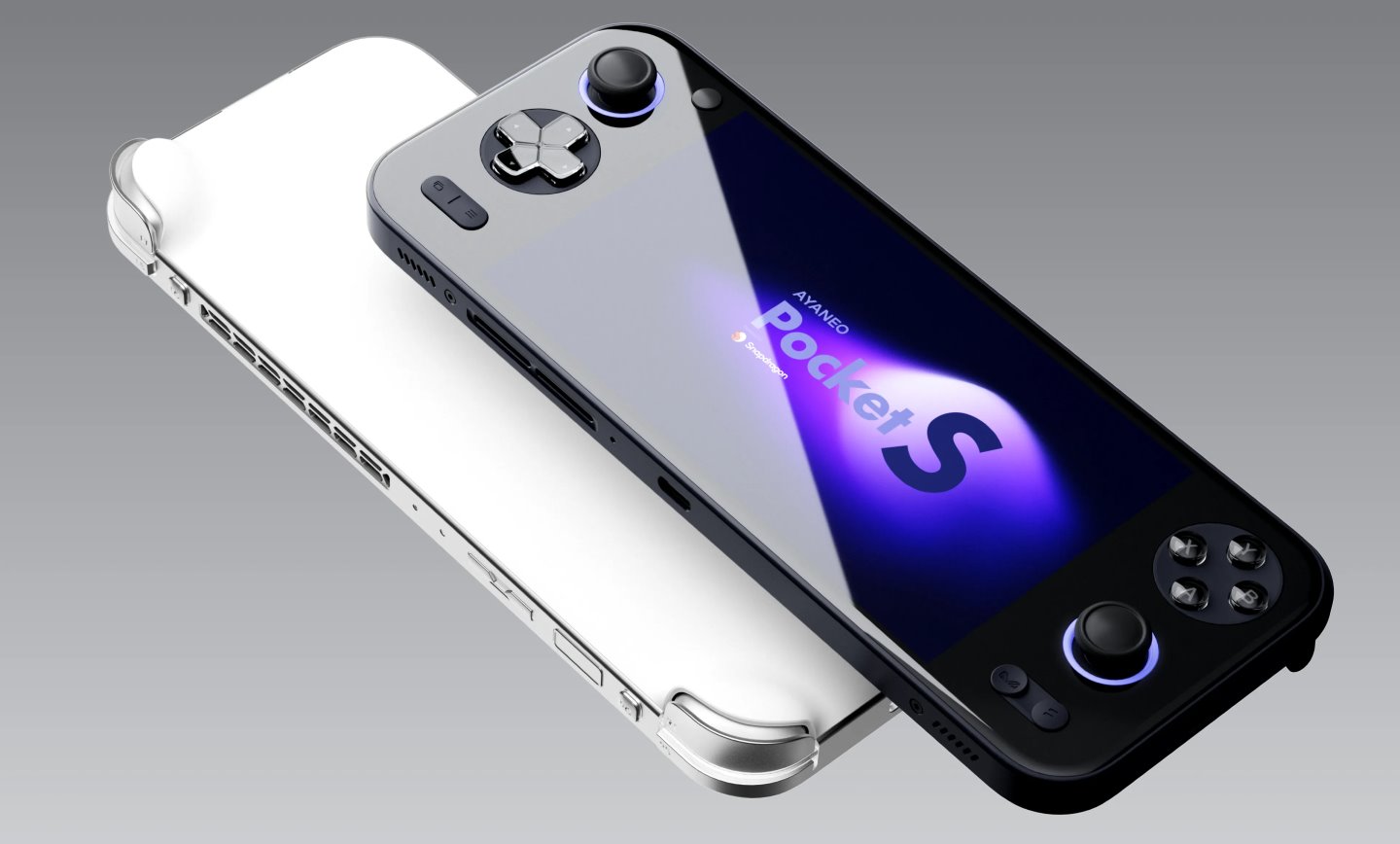 AYANEO Pocket S手持式游戏采用Android 13操作系统，具有黑、白双色选择。