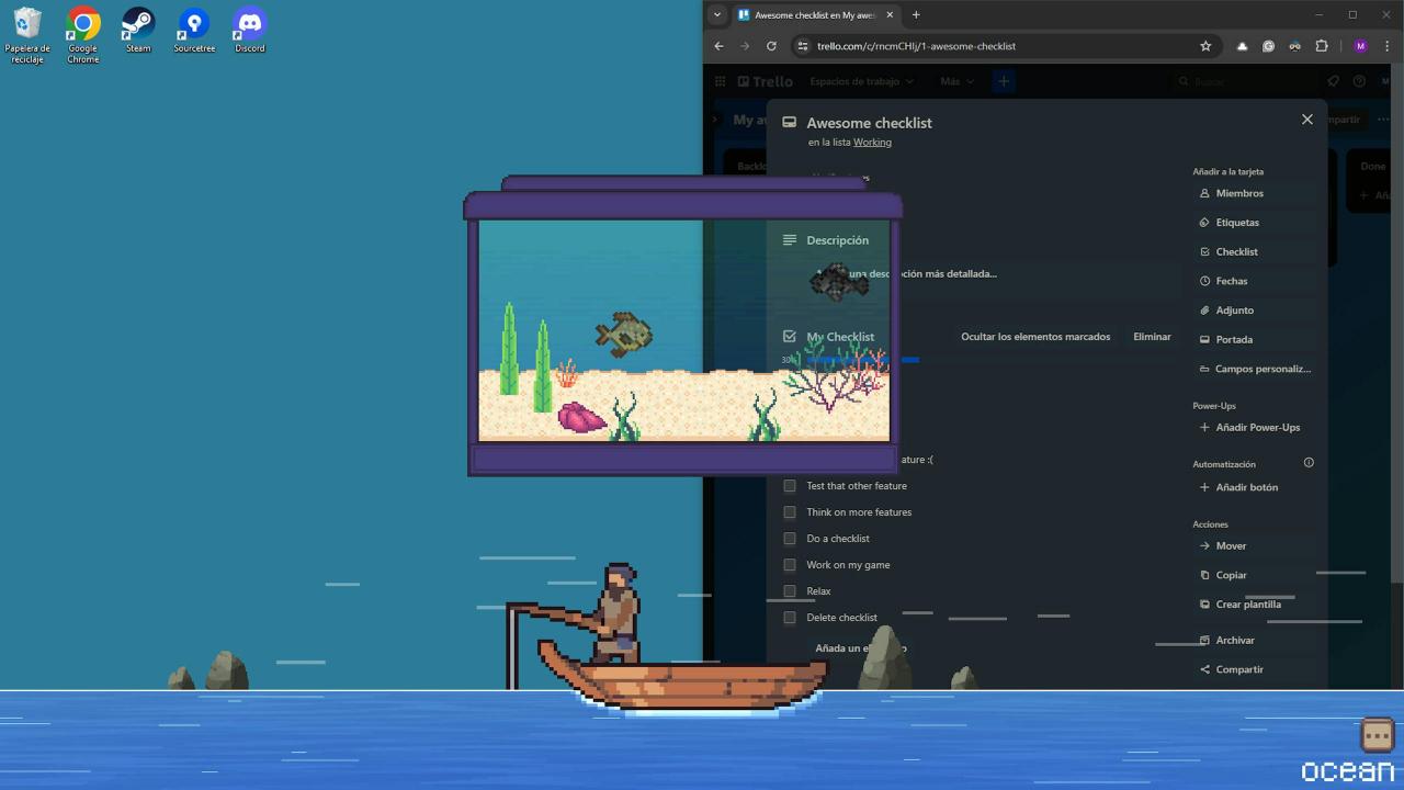 Steam放置型钓鱼模拟Idle Waters 打开电脑边工作边钓鱼 鱼上钩趁空挡扬竿