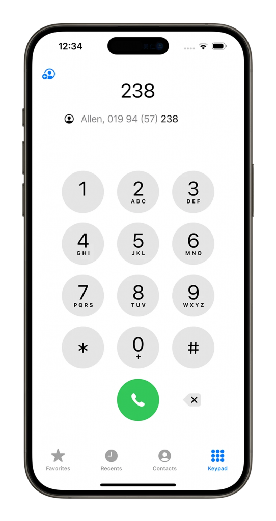 iOS 18 支持 T9 拨号技术！ 输入电话、名称开头自动带出联系人信息