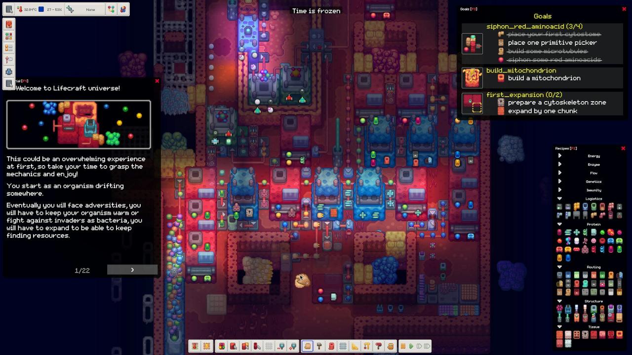 Steam模拟生命进化游戏Lifecraft 从单细胞演化成高等生物建造出复杂的生命工厂