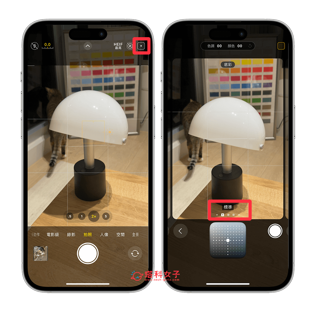 iPhone 16 相机套用摄影风格滤镜：拍照 > 风格