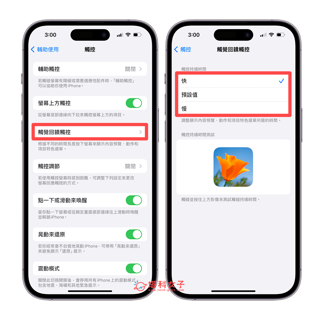 iPhone 触控灵敏度设置教程，调整触觉回馈快或慢 (iOS 17) 第4张