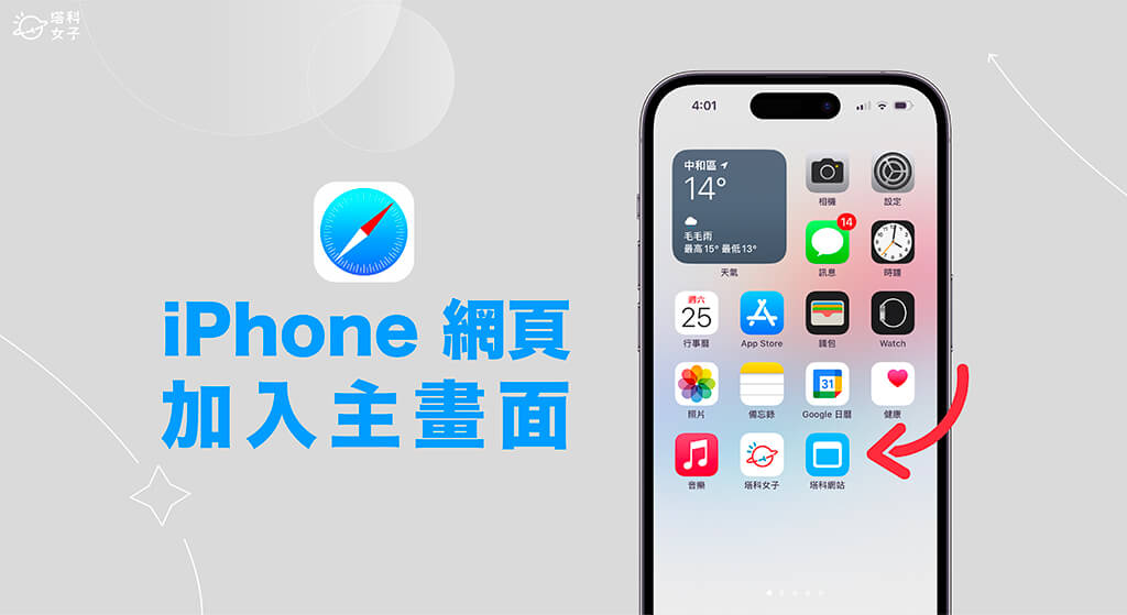 iPhone 网页放桌面教程，2 招将 网页加入主画面 第1张