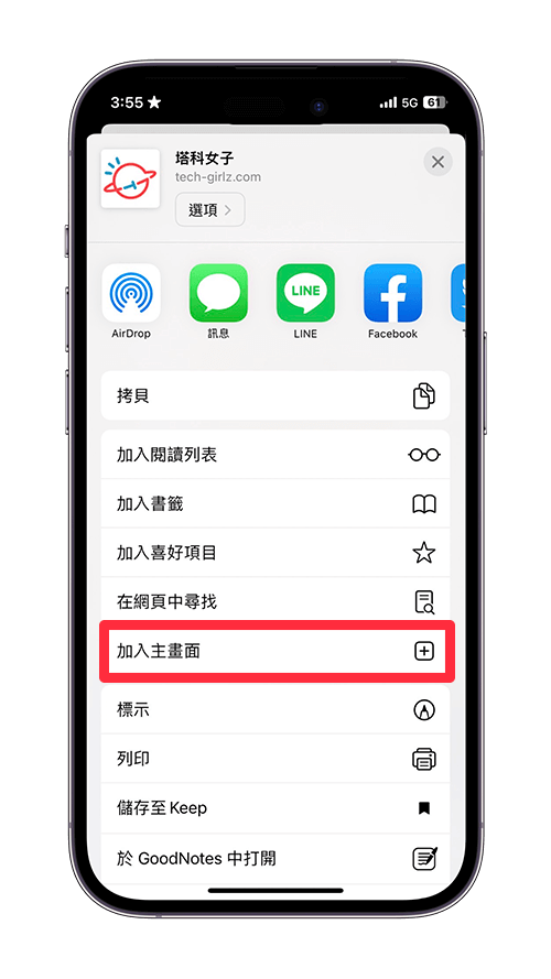iPhone 网页放桌面教程，2 招将 网页加入主画面 第3张
