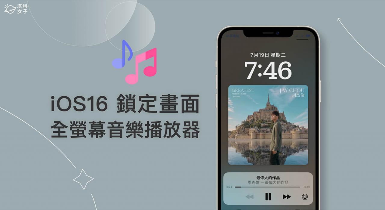 iPhone 锁定画面音乐全萤幕播放器怎么用？iOS 16 支援锁屏满版音乐 第1张