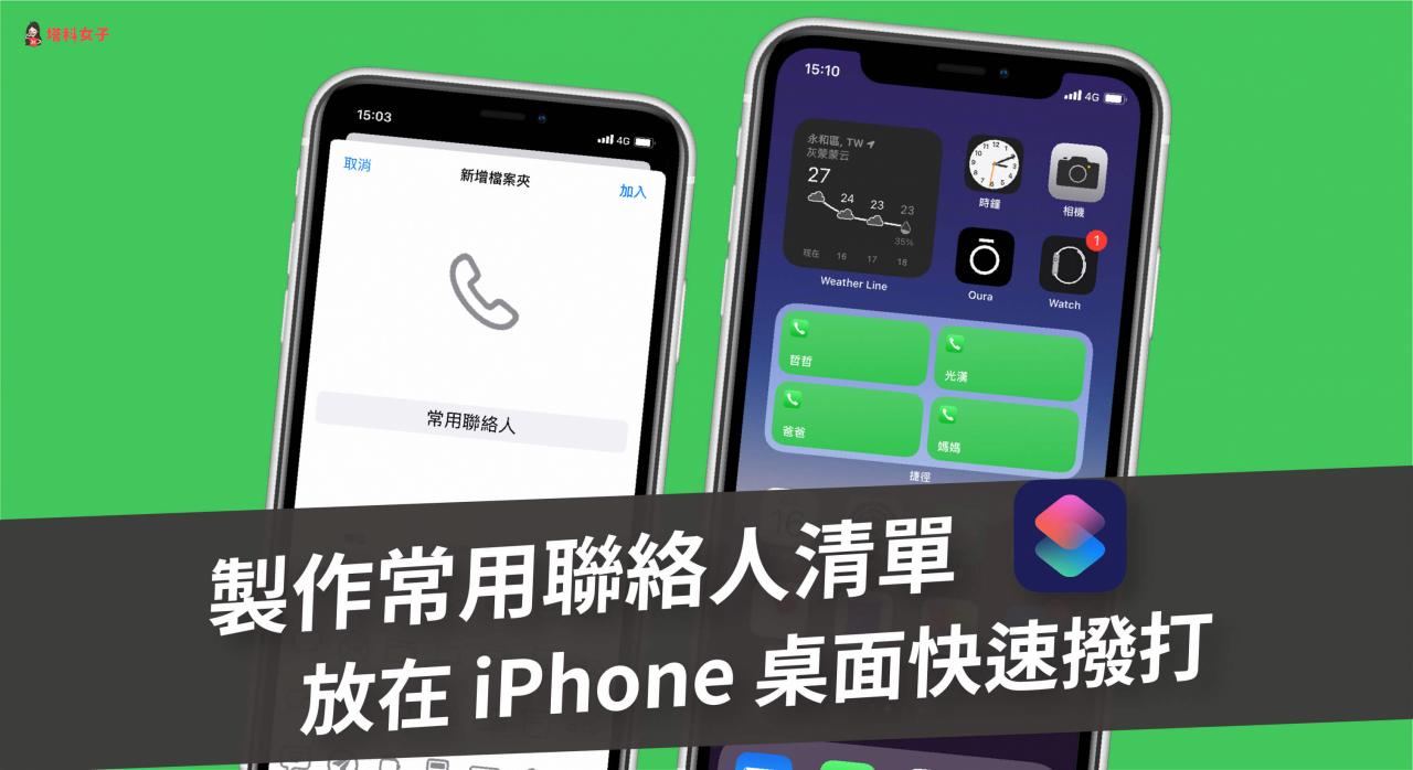 如何将 iPhone 联络人放在桌面来快速拨打？ 教你用 iOS 捷径製作常用联络人清单 第1张