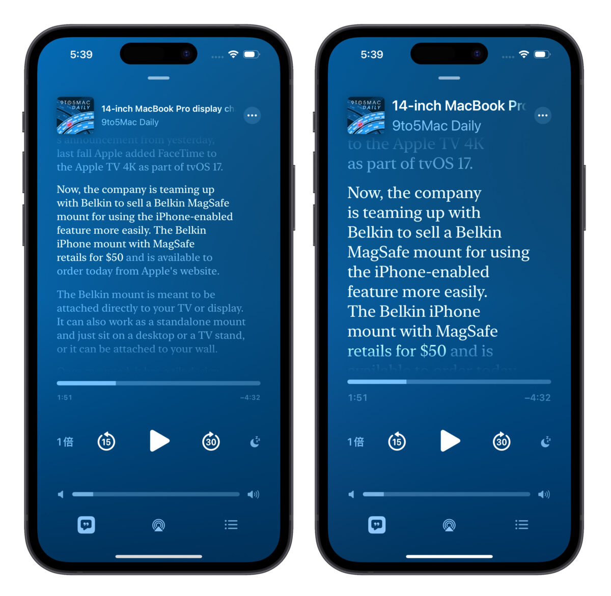 Apple Podcast 逐字稿使用教程：找关键字、複製、翻译、调整字体大小都 OK 第9张