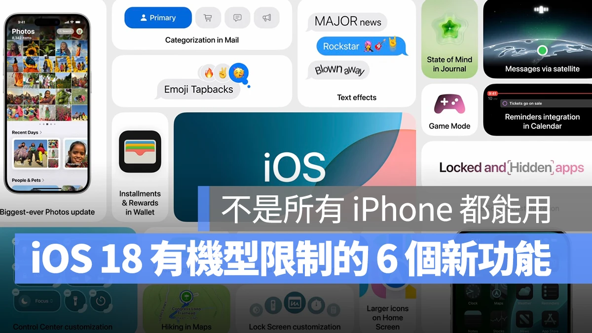 iOS 18 新功能并非所有 iPhone 都能用，这 6 个功能有机型限制 第1张
