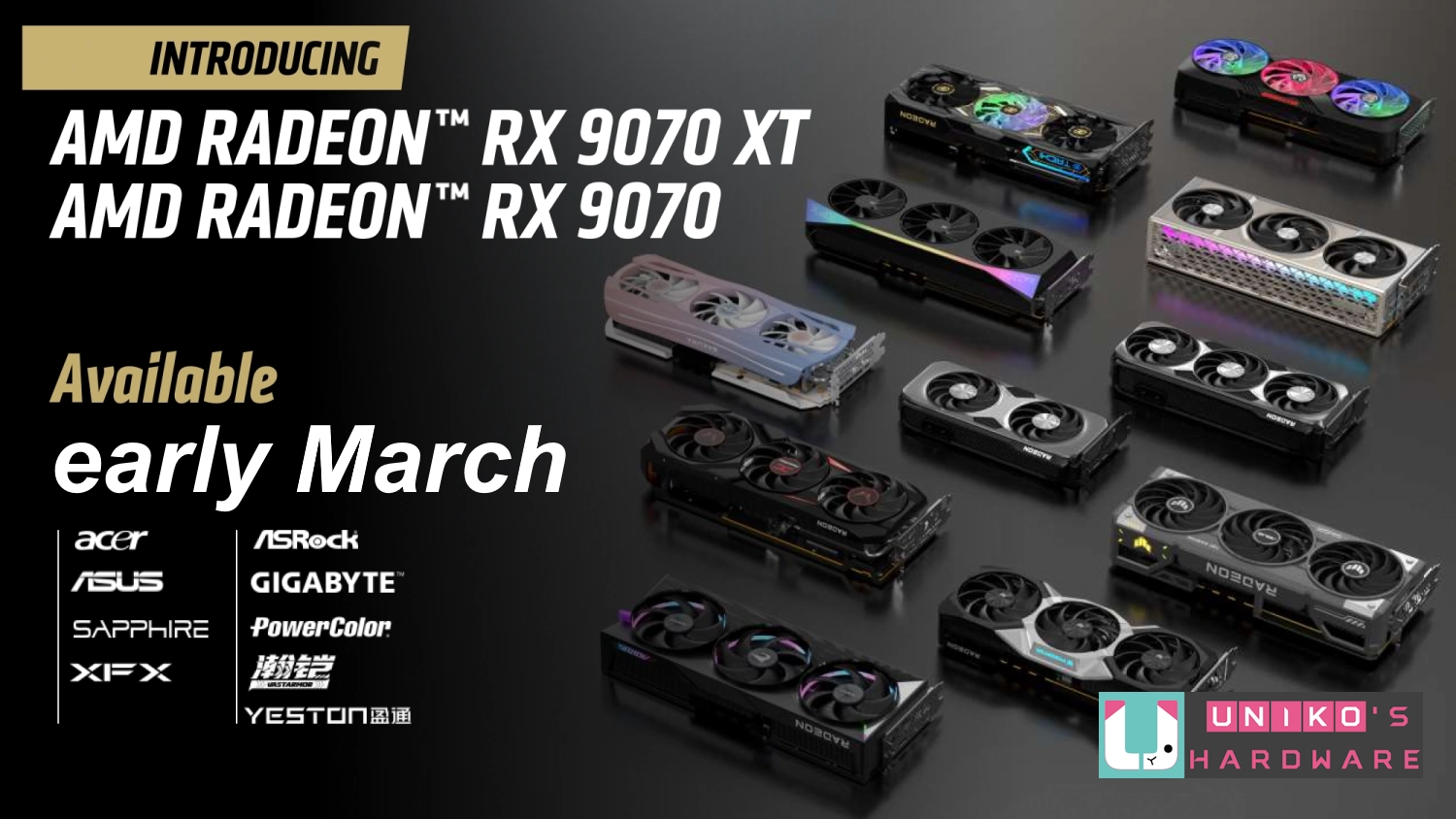 最新消息AMD Radeon RX 9070系列显卡将于3月初上市！