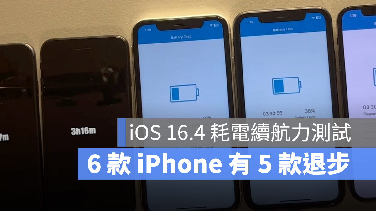iOS 16.4 更耗电？实测 6 款 iPhone 有 5 款续航力下降 第1张